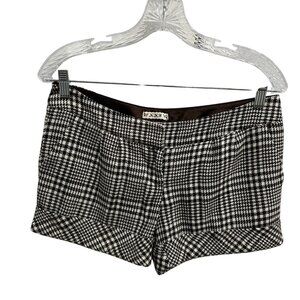 XXZ Womens Black & White Cuffed Hem Houndstooth Shorts Size XS Preppy Retro